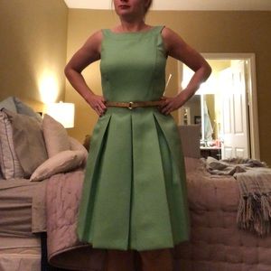 Green pleated dress